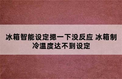 冰箱智能设定摁一下没反应 冰箱制冷温度达不到设定